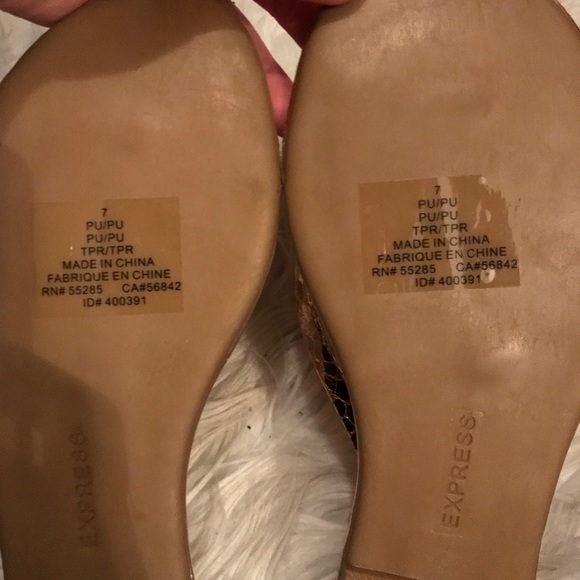 NEW! Express Rose Gold Exotic Print Sandals Sz 7 - Picture 4 of 4